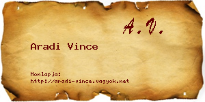 Aradi Vince névjegykártya